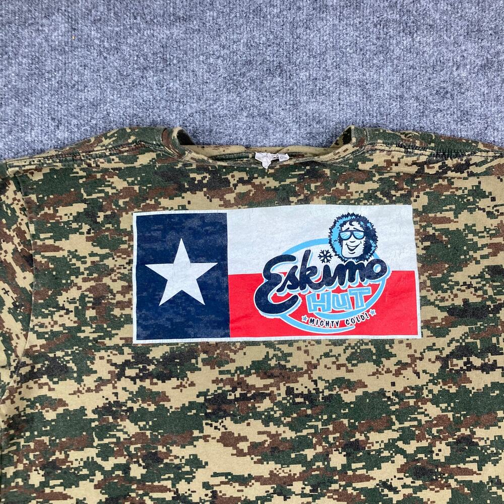 Eskimo Hunt T-Shirt Mens XL Digital‎ Camo Short Sleeve Graphic Logo